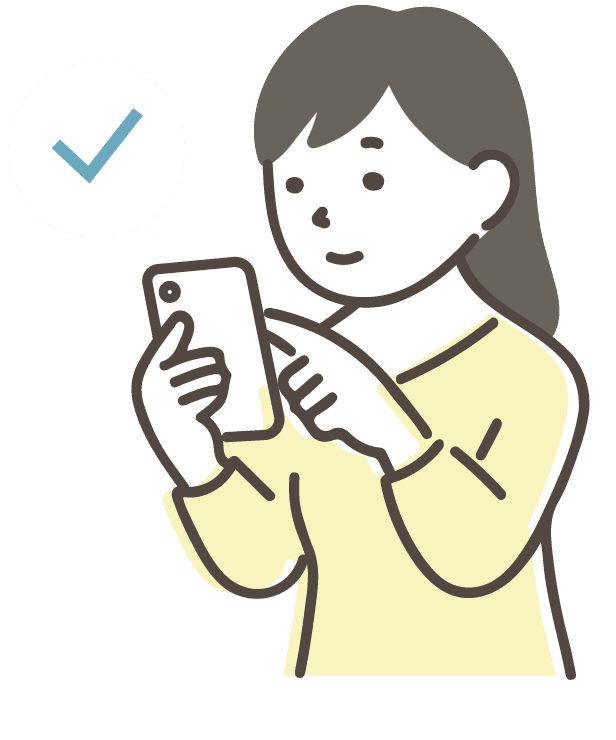 申込している女性のイラスト